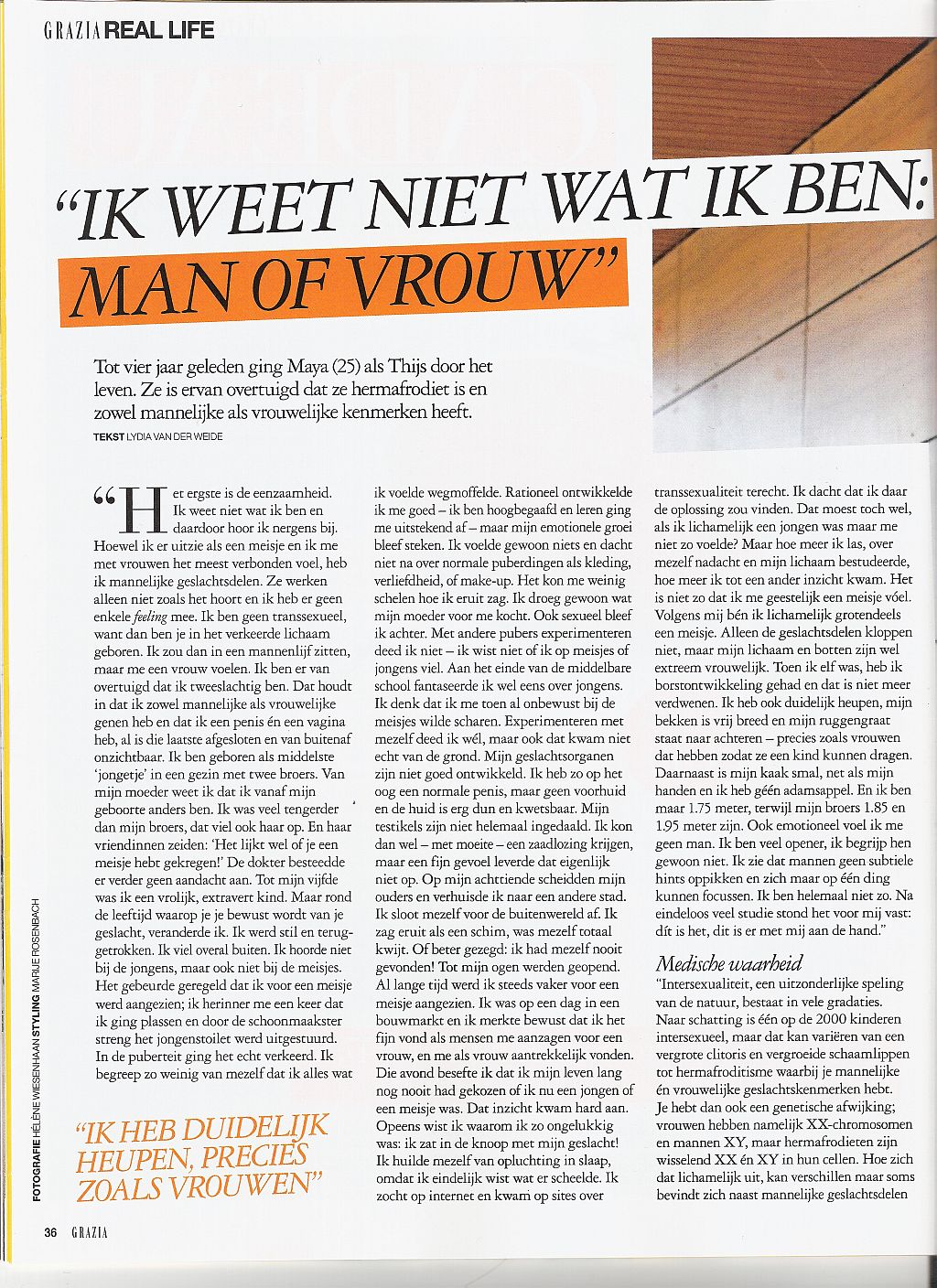 Grazia article page 1