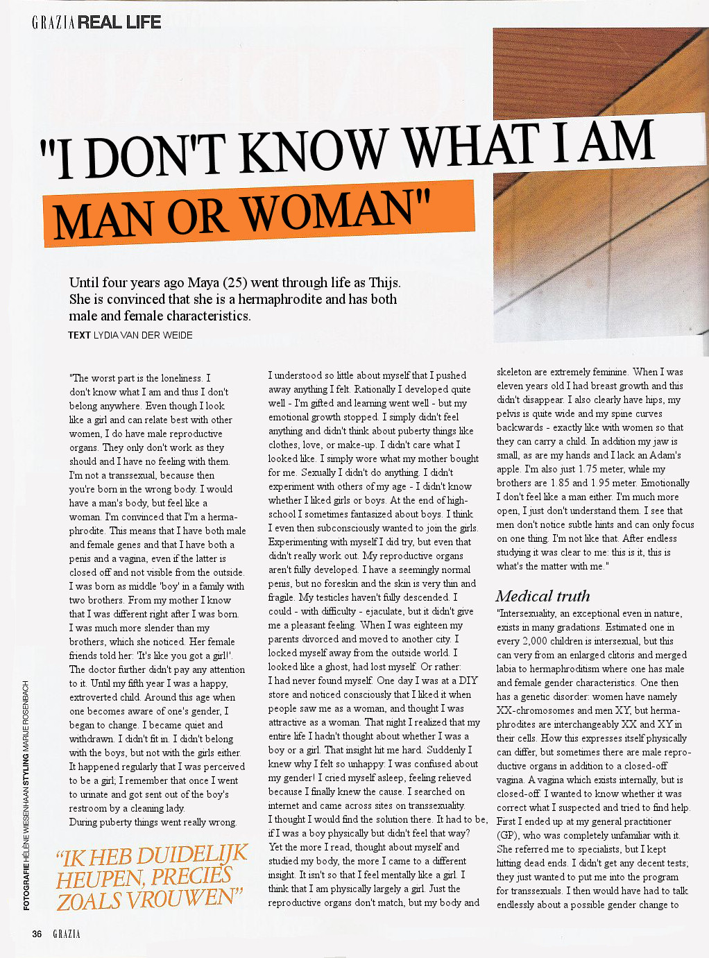 Grazia article page 1 English version