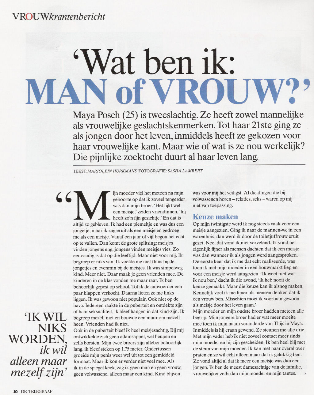 Vrouw article page 1